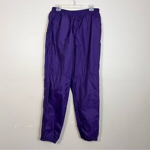 Vintage NIKE Track Pants Jogger Swooshy Nylon 90s Revival Gray Tag Purple Small